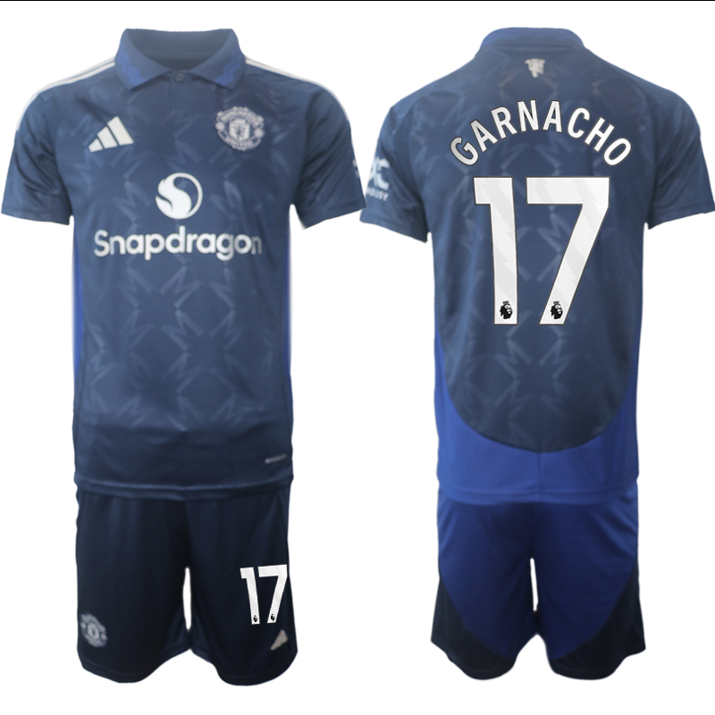Men 2024-2025 Club Manchester United away blue #17 Soccer Jersey->manchester united jersey->Soccer Club Jersey